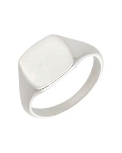 New Sterling Silver Cushion Shaped Signet Ring