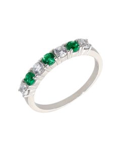 New Sterling Silver Green Cubic Zirconia Eternity Style Ring