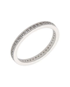New Sterling Silver Cubic Zirconia Channel Full Eternity Ring