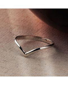 New Sterling Silver Half Wishbone Ring