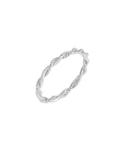 New Sterling Silver Woven Twist Band Ring