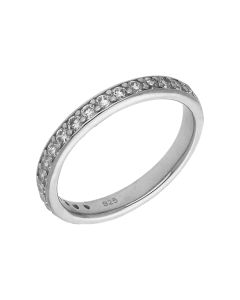 New Sterling Silver Cubic Zirconia Half Eternity Ring