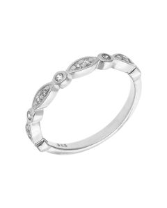 New Sterling Silver Cubic Zirconia Shaped Band Ring