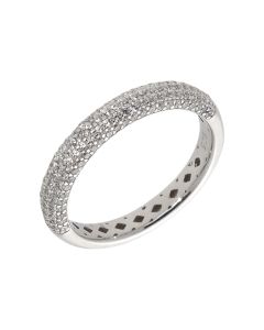 New Sterling Silver Cubic Zirconia 3.5mm Wedding Ring