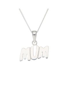 New Sterling Silver Mum Pendant & 18" Chain Necklace