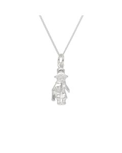 New Sterling Silver Bear Pendant & 14" Chain Necklace