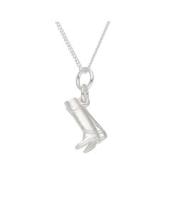 New Sterling Silver Riding Boots Pendant & 18" Necklace