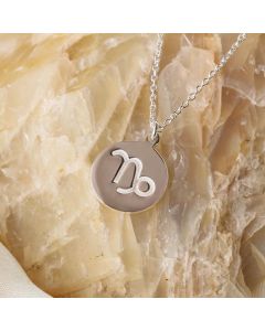 Silver Capricorn Horoscope Pendant & Chain