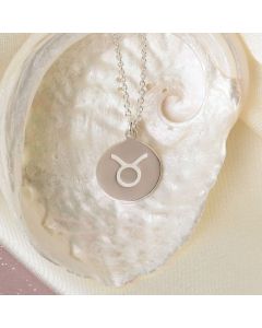 Silver Taurus Horoscope Pendant & Chain