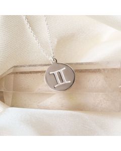 Silver Gemini Horoscope Pendant & Chain