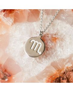 Silver Scoprio Constellation Cubic Zirconia Pendant & Chain