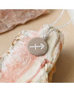 Silver Sagittarius Constellation Cubic Zirconia Pendant & Chain