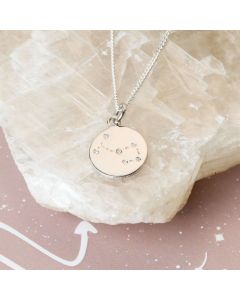 Silver Scorpio Constellation Cubic Zirconia Pendant & Chain