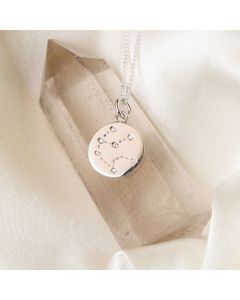 Silver Aquarius Constellation Cubic Zirconia Pendant & Chain
