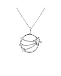 New Sterling Silver Cubic Zirconia Shooting Star & 18" Necklace
