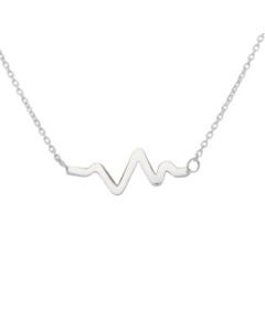 New Sterling Silver Heartbeat Necklace