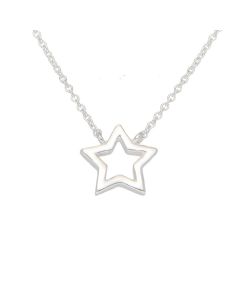 New Sterling Silver 18" Star Necklace