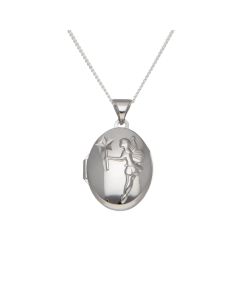 New Sterling Silver Fairy Wishes Locket & 16" Chain Necklace