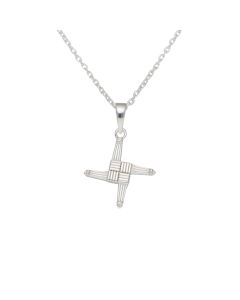New Sterling Silver St.Brigids Cross Pendant & Chain Necklace
