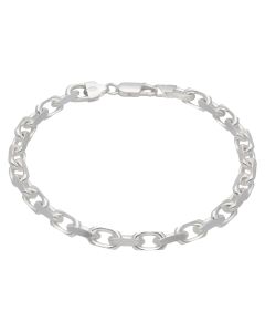 New Sterling Silver Diamond-Cut Cable Link 8.5" Bracelet