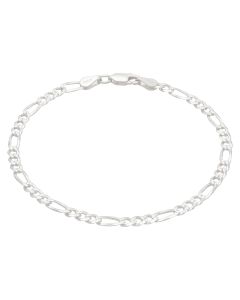 New Sterling Silver 7.5" Figaro Link Ladies Bracelet