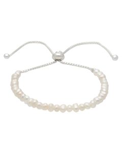 New Sterling Silver Cultured Freshwater Pearl Toggle Bracelet