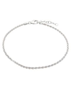 New Sterling Silver 7.5 Inch Rope Bracelet