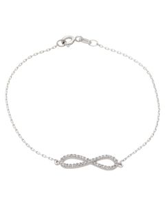 New Sterling Silver 7.25" Cubic Zirconia Infinity Bracelet