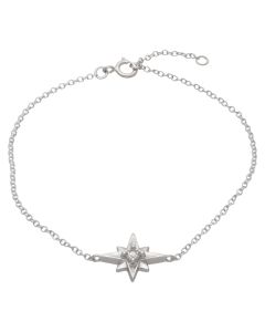 New Sterling Silver Cubic Zirconia North Star Bracelet