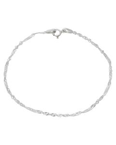 New Sterling Silver 7" Singapore Twist Bracelet
