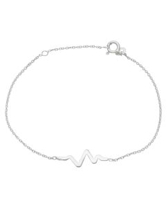 New Sterling Silver Heartbeat Bracelet