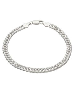 New Sterling Silver 8.5" Double Curb Bracelet