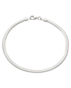 New Sterling Silver 7.5" Flat Snake Link Bracelet