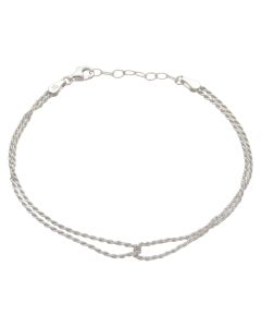 New Sterling Silver Entwined Loop Rope Bracelet