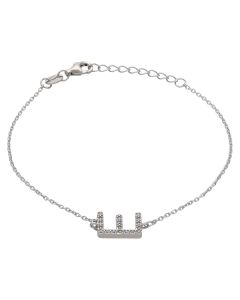 New Sterling Silver Cubic Zirconia Initial E Bracelet