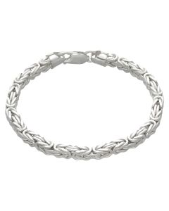 New Sterling Silver 8.5" Square Byzantine Link Bracelet 22g