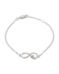 New Sterling Silver Love & Infinity Curb Bracelet