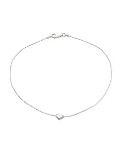 New Sterling Silver 10" Heart Anklet