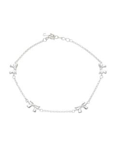 New Sterling Silver Adjustable 7"-7.5" Bow Station Bracelet