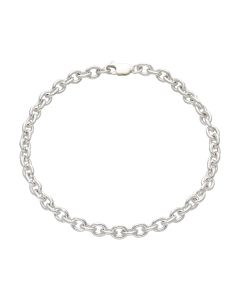 New Sterling Silver 7.5" Solid Oval Belcher Bracelet
