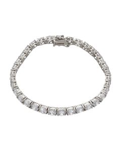 New Sterling Silver 7.5" Cubic Zirconia Tennis Bracelet