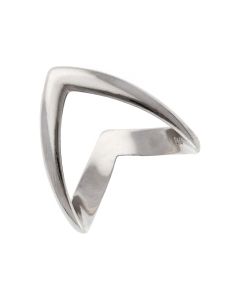 New Sterling Silver Double Wishbone Ring