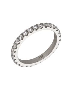 New Sterling Silver Cubic Zirconia Full Eternity Band Ring