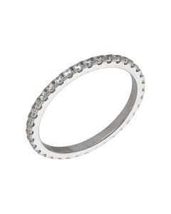 New Sterling Silver Cubic Zirconia Full Eternity Band Ring
