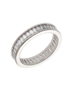 New Sterling Silver Cubic Zirconia Full Eternity Band Ring