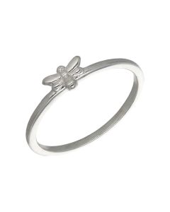New Sterling Silver Manchester Bee Slim Band Ring