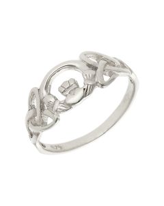 New Sterling Silver Celtic Claddagh Ring