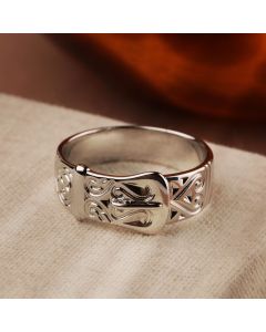 New Sterling Silver Patterned Buckle Ring