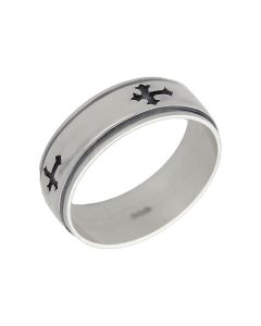 New Sterling Silver Cross Band Ring