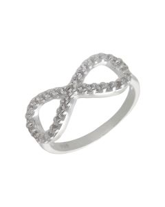 New Sterling Silver Cubic Zirconia Infinity Ring